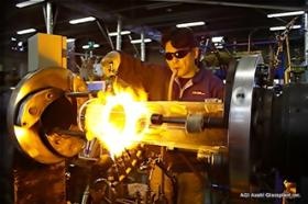 ガラス加工風景