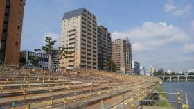 岡崎花火大会 桟敷工事