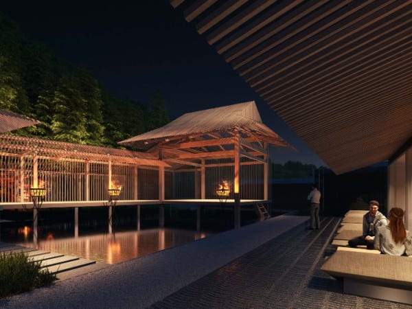 隈研吾氏がデザインした能舞台「Noh Stage」が設置されています。能舞台があるホテルは、京都で唯一です。