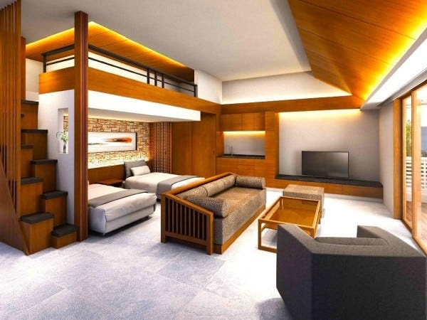 広いテラスやデイベッド等も備えた、ラグジュアリーな客室のグランピング・ホテルを新規開業予定！ お客様の楽しい思い出作りをお手伝いします♪