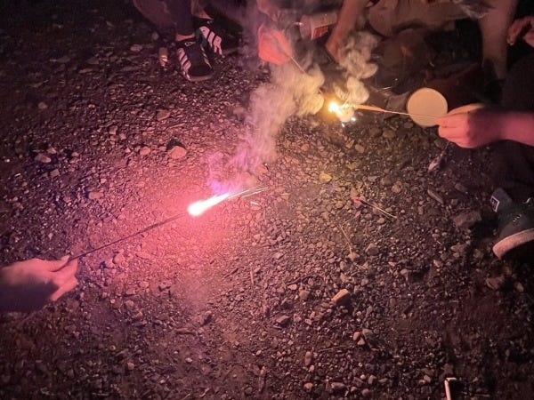 秩父のBBQ場で花火をしました(^O^)