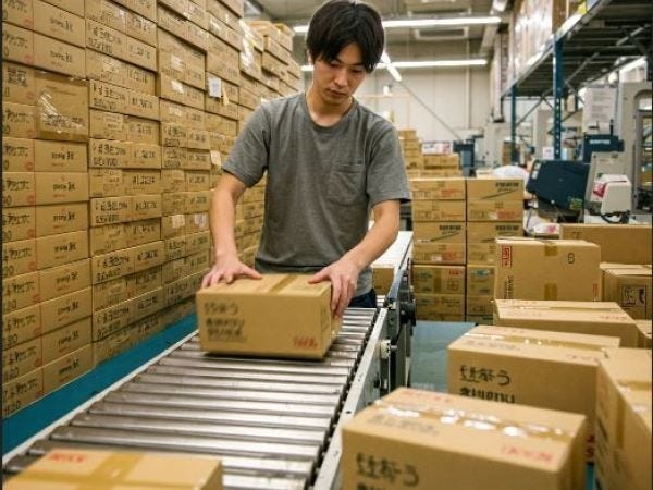 ベルトコンベアなどで流れてくる金属製の部品を梱包して段ボールに詰めるお仕事です。