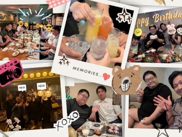 皆でワイワイ★定期的な食事会も開催しています！SNSやyoutubeなどで色んな企画を考えて動画を撮ったりもしています！