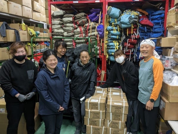 登山道具レンタルの倉庫作業スタッフ・やまどうぐレンタル屋で倉庫内軽