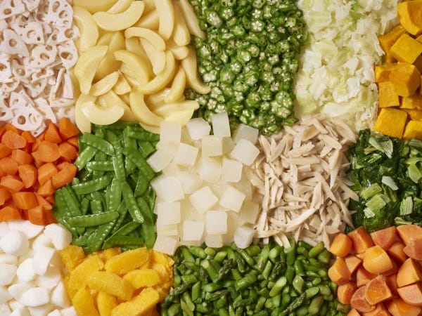 冷凍の野菜素材