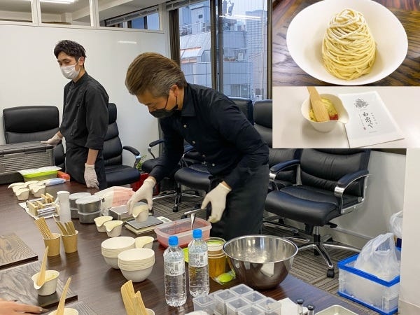 【イベント風景】　　　　　　　　　モンブランの絶品店「和栗や」さんのオーナーに出張してもらい、栗のデザートコースを振舞ってもらいました。