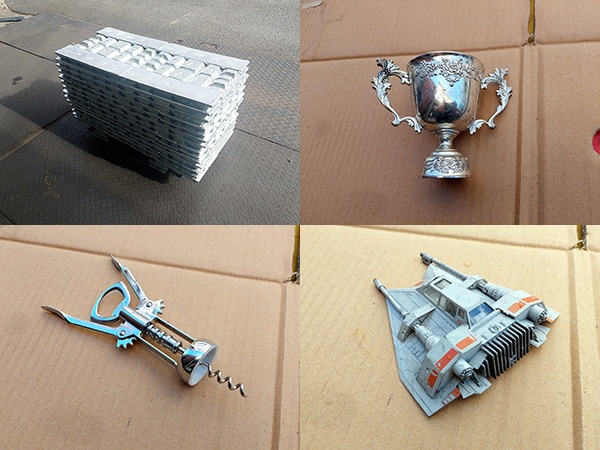 不純物が混じっていない状態の「亜鉛地金」に加工します。最終的には、おもちゃやワインオープナーなど、身近なものに変化しますよ。