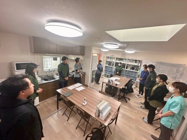 みんなの顔色がみれる！毎朝の朝礼も日課です！