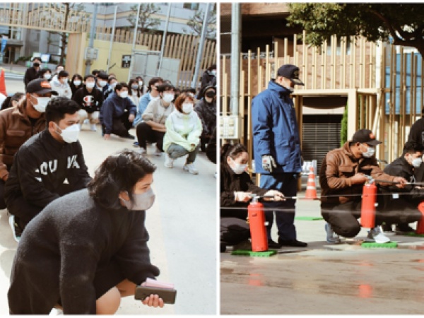 避難訓練の様子です。