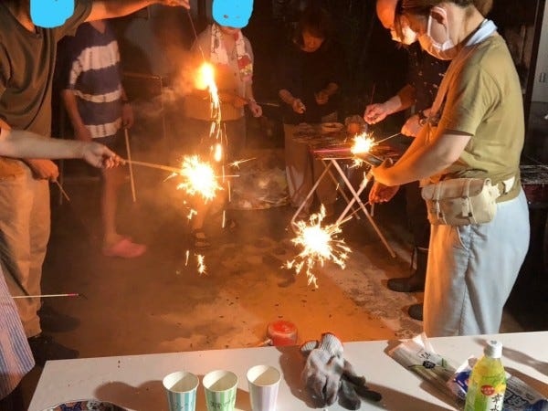 レクリエーションでの花火