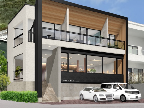 ≪外観パース≫２階は宿泊施設です。