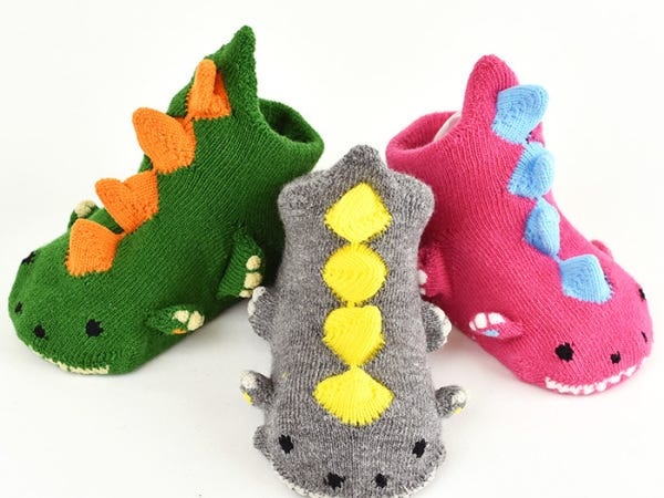 取扱商品画像：恐竜のソックスです。