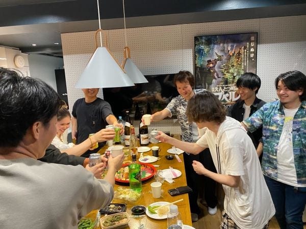 【社員交流】毎月開催している、全社会です！先輩や内勤社員との交流の機会として定期開催してます！