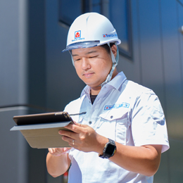 施行管理は現場でのiPadの活用やクラウドでの情報管理など、ITも取り入れて業務を効率化しています。