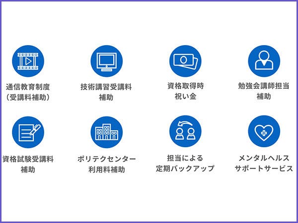 さまざまなサポートがあるため、無理なくステップアップできます。先輩からも支援があるため、経験がなくても安心してスタートできるはずです。